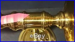 Maitland Smith Pair of Brass Wall Sconce CandleHolders WITH Hurricane Glass RARE