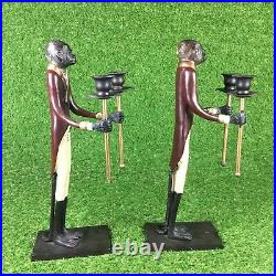 Maitland Smith Vintage Two Butler Monkey Candle Holder Bronze/Brass