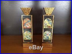 Marc Chagall (1887-1985) Two Candlesticks. Gold Plated Brass