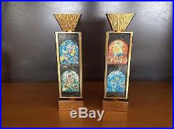 Marc Chagall (1887-1985) Two Candlesticks. Gold Plated Brass