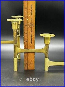 Mid-Century Brass Candelabra Folding Adjustable Articulated Candle Holder