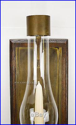Mid Century Candle Wall Sconce Brass Chimney Architectural Design Exterior Set