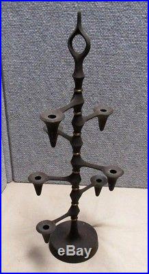 Mid Century Dansk Candle Tree Holder Cast Iron & Brass Staircase JHQ Denmark