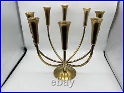 Mid Century Modern Illums Bolighus Denmark Brass Candelabra 11 w by 11 tall