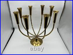 Mid Century Modern Illums Bolighus Denmark Brass Candelabra 11 w by 11 tall