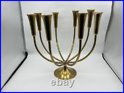 Mid Century Modern Illums Bolighus Denmark Brass Candelabra 11 w by 11 tall