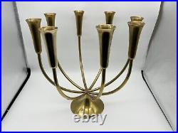 Mid Century Modern Illums Bolighus Denmark Brass Candelabra 11 w by 11 tall