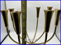 Mid Century Modern Illums Bolighus Denmark Brass Candelabra 11 w by 11 tall