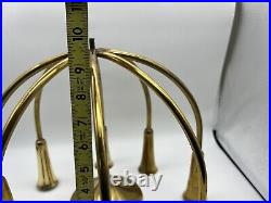 Mid Century Modern Illums Bolighus Denmark Brass Candelabra 11 w by 11 tall