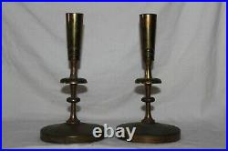 Mid-Century Modern Pair of Tommi Parzinger for Dorylyn Brass Candlesticks