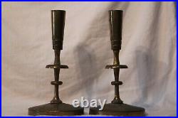 Mid-Century Modern Pair of Tommi Parzinger for Dorylyn Brass Candlesticks