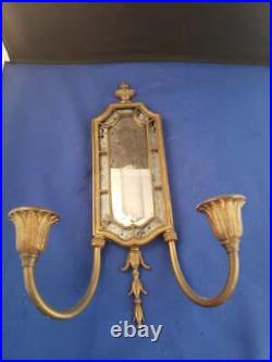 Mirror Sconces Candle Holders 12.25L Antique Vintage