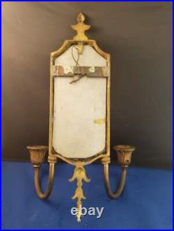 Mirror Sconces Candle Holders 12.25L Antique Vintage