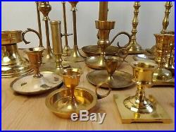 Mix Lot 18 Solid Brass Candlestick Candle Holders Patina Reception Event Rustic