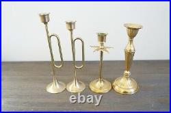 Mixed Brass Lot 18 Candlesticks Holders Wedding Decor Candle Vtg