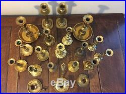 Mixed Lot 20 Brass Taper Candlestick Candle Holders Patina Reception Wedding