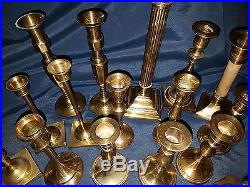 Mixed Lot 20 Vintage Brass Candle Holders Candlesticks Rich Patina Weddings #2