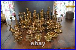 Mixed Lot 53 Vintage Brass Candlesticks Holders Home Decor Photography Wedding
