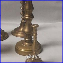 Mixed Lot of 12 Vintage Brass Candle Holders Candlesticks Heavy Patina & Shiny