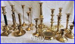 Mixed Lot of 19 Vintage Brass Candle Holders Candlesticks shiny (2068)