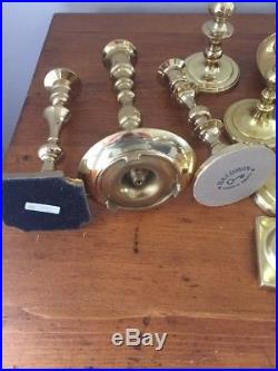 Mixed Lot of 20 Solid Brass Shiny Candle Holders Candlesticks Patina Weddings