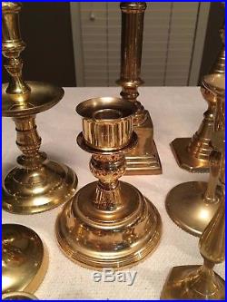 Mixed Lot of 24 Vintage Brass Candle Holders Candlesticks Shiny Weddings