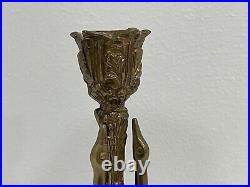 Mottahedeh Brass Candle Stick Holder with 3 Swan Birds Decoration