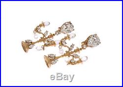 NEW DOLCE & GABBANA Earrings Gold Brass Crystal Candle Holder SICILY Clip On