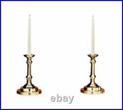 Needzo Sudbury Brass Budded Altar Candlestick Holders with Filigree Design, 9 1/