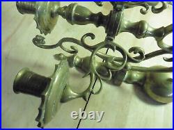 One Sconce NY City Vtg heavy Brass solid 3 candle holder (I have 2 of these)