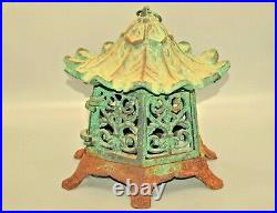 Original Vintage Antique Chinese Pagoda Bronze Tea Light Lantern Candle Holder