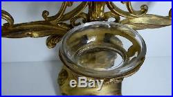Ornate Brass Crucifix Altar Cross Holy Water Vessel Candle Holder Religious Icon
