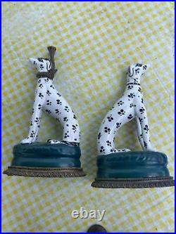 Ornate Dalmatian Dog Candle Holder Brass