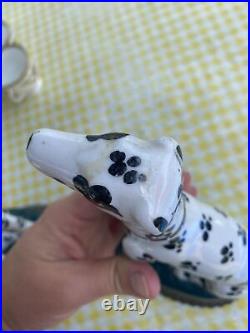 Ornate Dalmatian Dog Candle Holder Brass