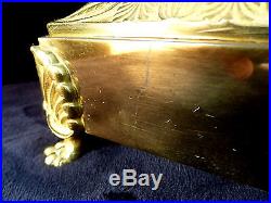 Ornate French Style Gold Brass Crystal Stem 28 Tabletop 5 Arm Parlor Candelabra