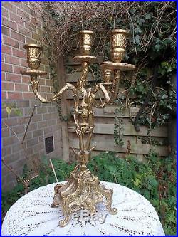 Ornate large brass ornate 4 arm candle holder candelabra Gorgeous