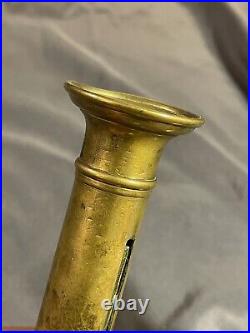 PAIR Antique Brass Push Up Candlestick 19th C