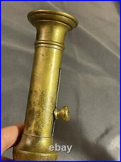 PAIR Antique Brass Push Up Candlestick 19th C