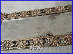PAIR Rococo Bronze Victorian Mirror Wall Sconces Candleholders 21