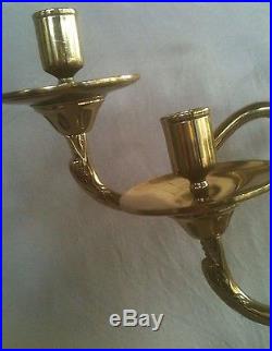 PAIR VINTAGE Williamsburg Metal Brass Candlesticks Goose Head CW 16-63. ShUSAonly