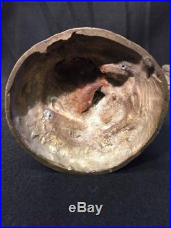 Pair 16 Antique Newel Post Brass Cherub Candlesticks Candle Holder Rams Head