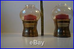 Pair 1950s Danish Modern table Candle holders brass Glass Hans-Agne Jakobsson ea