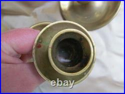 Pair Antique Gimbal Brass Ships Candle Holders Maritime Nautical Boat Sconces