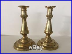 Pair Antique John Turner & Co. Birmingham England Brass Candlesticks Holders