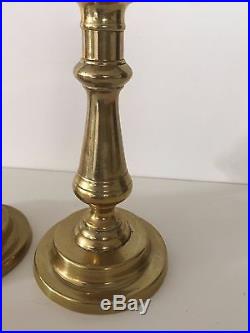 Pair Antique John Turner & Co. Birmingham England Brass Candlesticks Holders