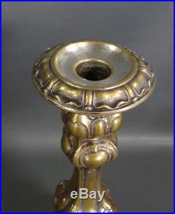 Pair! Antique WMF Art Nouveau Candlestick Candleholder Brass Secession Jugendstil