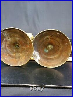 Pair Antiques 18th Century Brass Candlestick Candle Holder