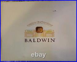 Pair Baldwin Polished Brass 7 Candlesticks Holder in Box 2 Candle Home Decor