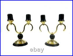 Pair French Art Deco Avantgarde Candlesticks 1930 Candle Holders