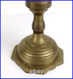 Pair Of Antique Brass Candleholders Candlesticks Large 18 3/4Tall